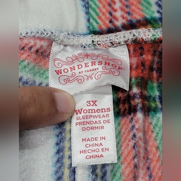 3X Multicolor Fleece Plaid Elastic Waist Pajama Bottoms EUC - Picture 7 of 7